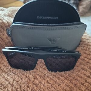 Emporio Armani Mens Tortoise Sunglasses with Case